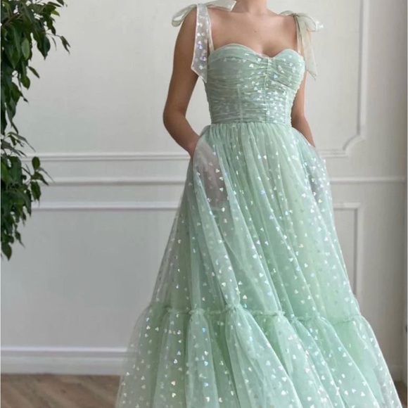 Teuta Matoshi Dresses & Skirts - Teuta Matoshi Mint Green Heart Dress